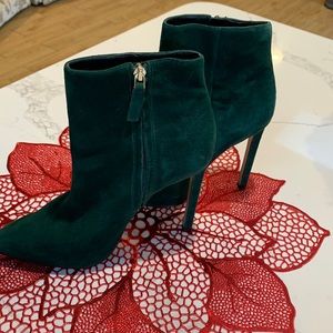 Green Suede Nine West Ankle Boots
